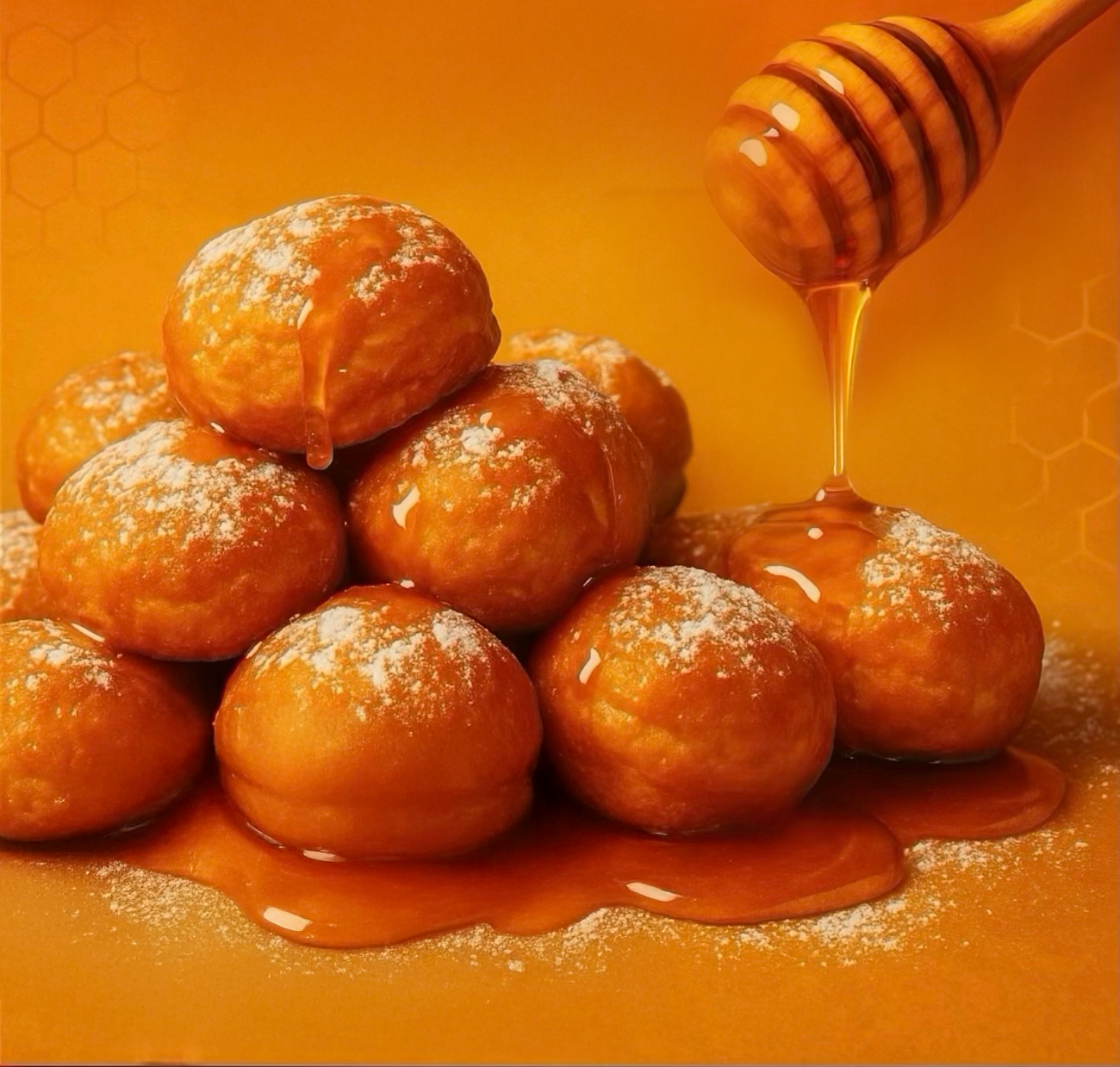 Freshly baked honey glazed biscuits